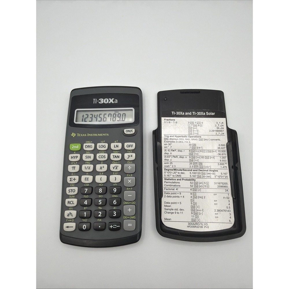 Texas Instruments TI-30Xa Solar Scientific Calculator w/ Case Cover
